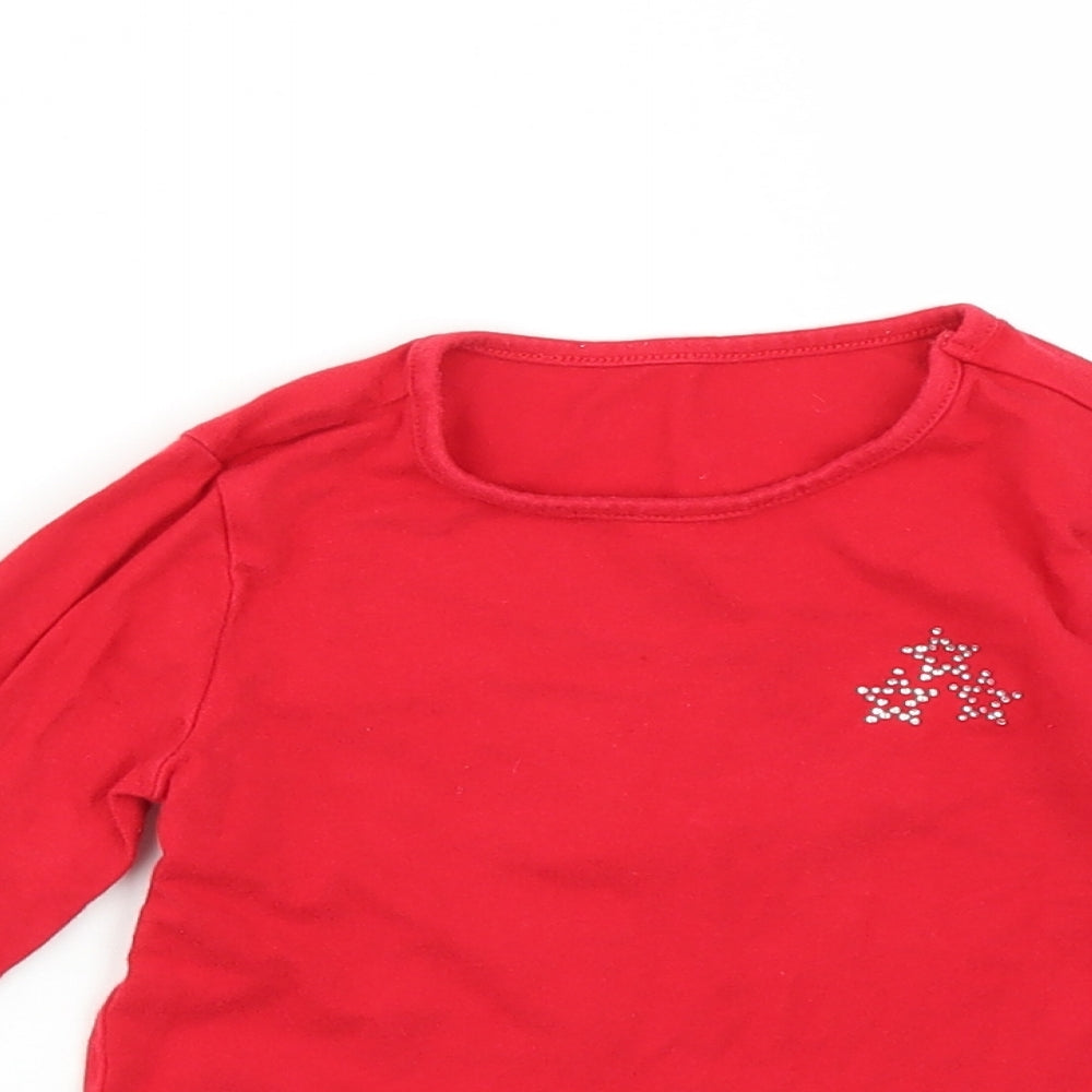 St. Berrard Girls Red   Basic T-Shirt Size 5 Years