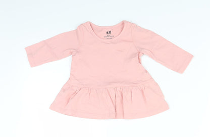 Preloved H&M Girls Pink   Basic Casual Size 0-3 Months - Front