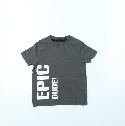 George Girls Grey   Basic T-Shirt Size 2 Years