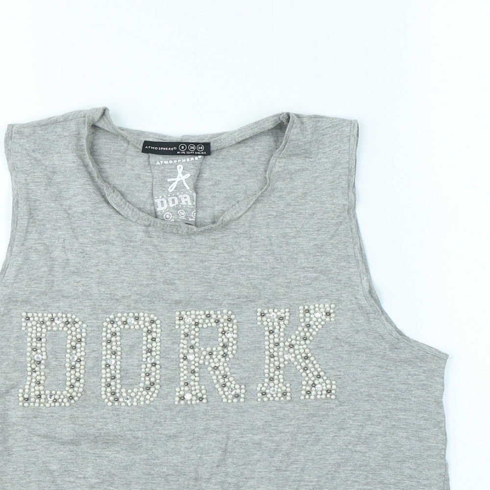 Atmosphere Womens Grey   Cropped Tank Size 8