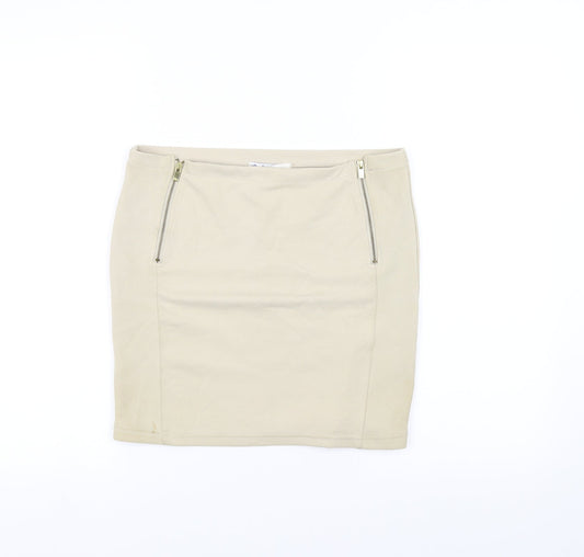 Stradivarius Womens White   A-Line Skirt Size L