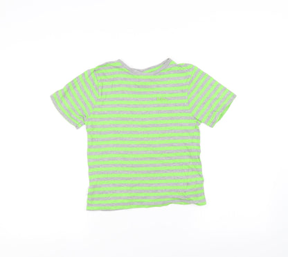 Lee Cooper Boys Grey Striped  Basic T-Shirt Size 7-8 Years