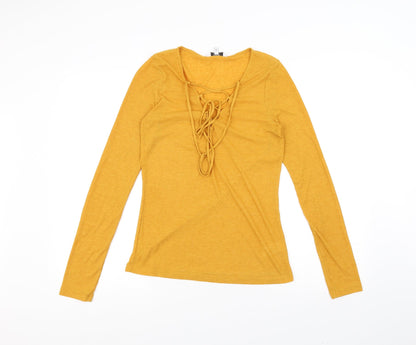 Preloved NEXT Womens Yellow   Basic T-Shirt Size 10 - Front
