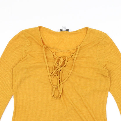 Preloved NEXT Womens Yellow   Basic T-Shirt Size 10 - Detail