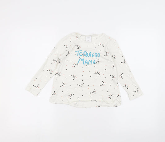 Zara Girls White   Basic T-Shirt Size 4-5 Years