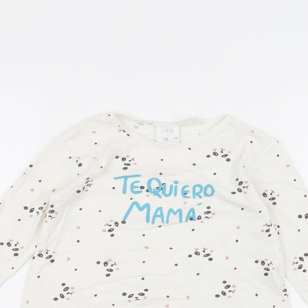 Zara Girls White   Basic T-Shirt Size 4-5 Years