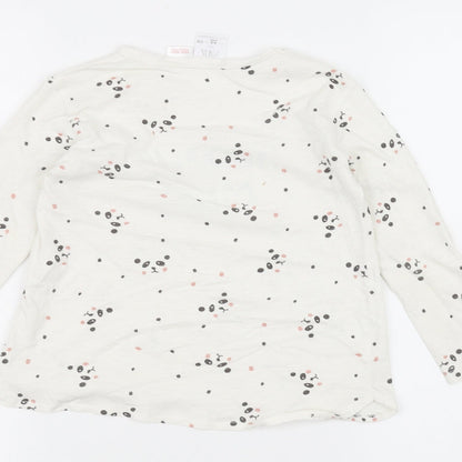 Preloved Zara Girls White   Basic T-Shirt Size 4-5 Years - Label