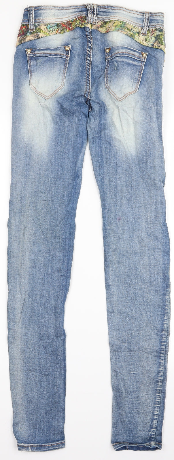 Preworn Womens Clear Floral  Skinny Jeans Size XS L31 in