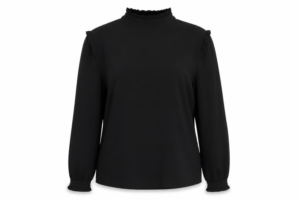 joy bla Womens Black   Basic Blouse Size M