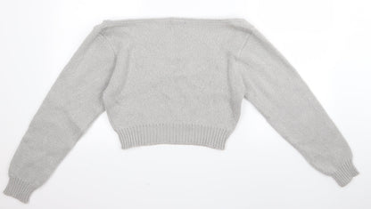 PRETTYLITTLETHING Womens Grey   Pullover Jumper Size S