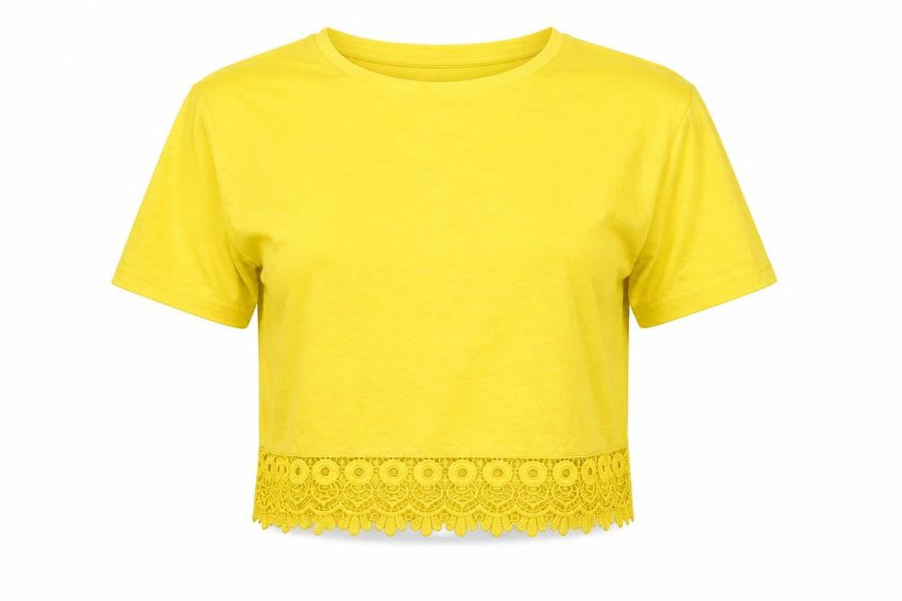 kandy Girls Yellow   Cropped T-Shirt Size 10-11 Years