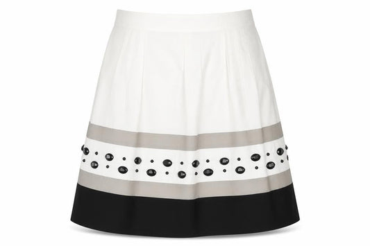 DKNY Womens White Striped  Flare Skirt Size 30 in