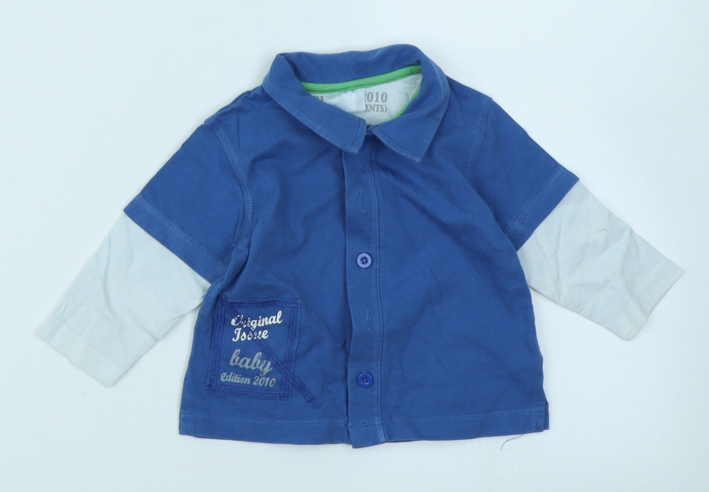 Cherokee Boys Blue   Basic Button-Up Size 3-6 Months