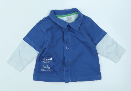 Cherokee Boys Blue   Basic Button-Up Size 3-6 Months
