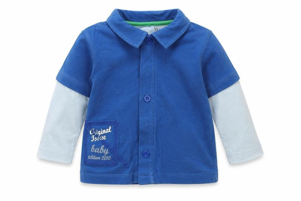 Cherokee Boys Blue   Basic Button-Up Size 3-6 Months