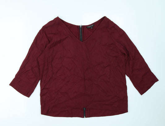 Topshop Womens Red   Basic Blouse Size 8