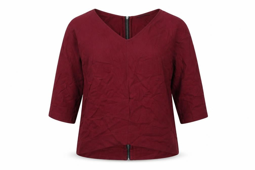 Topshop Womens Red   Basic Blouse Size 8