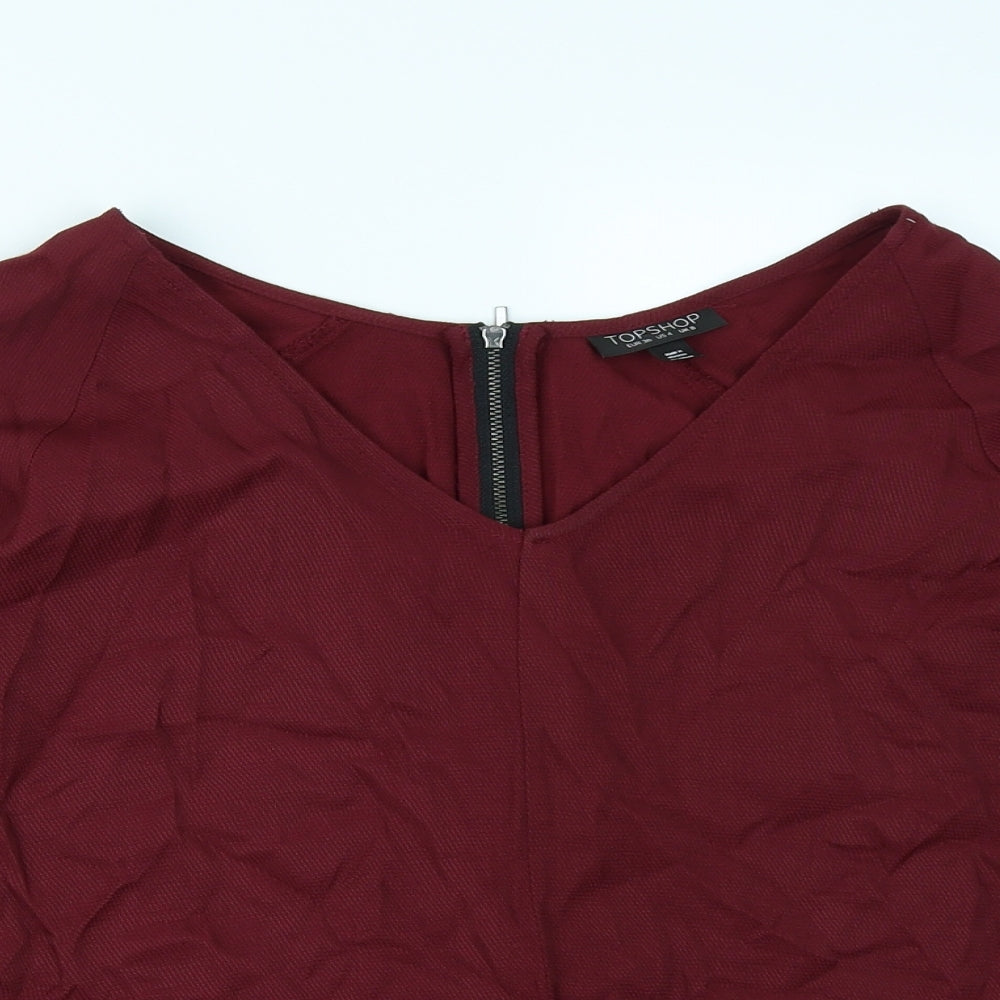 Topshop Womens Red   Basic Blouse Size 8
