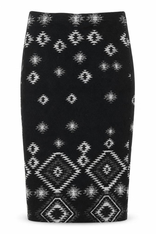 Topshop Womens Black Geometric  Straight & Pencil Skirt Size 10