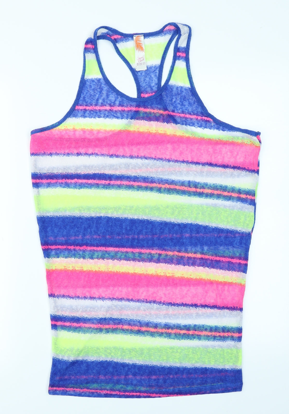 Ocean Club Womens Blue Striped  Basic Tank Size 6