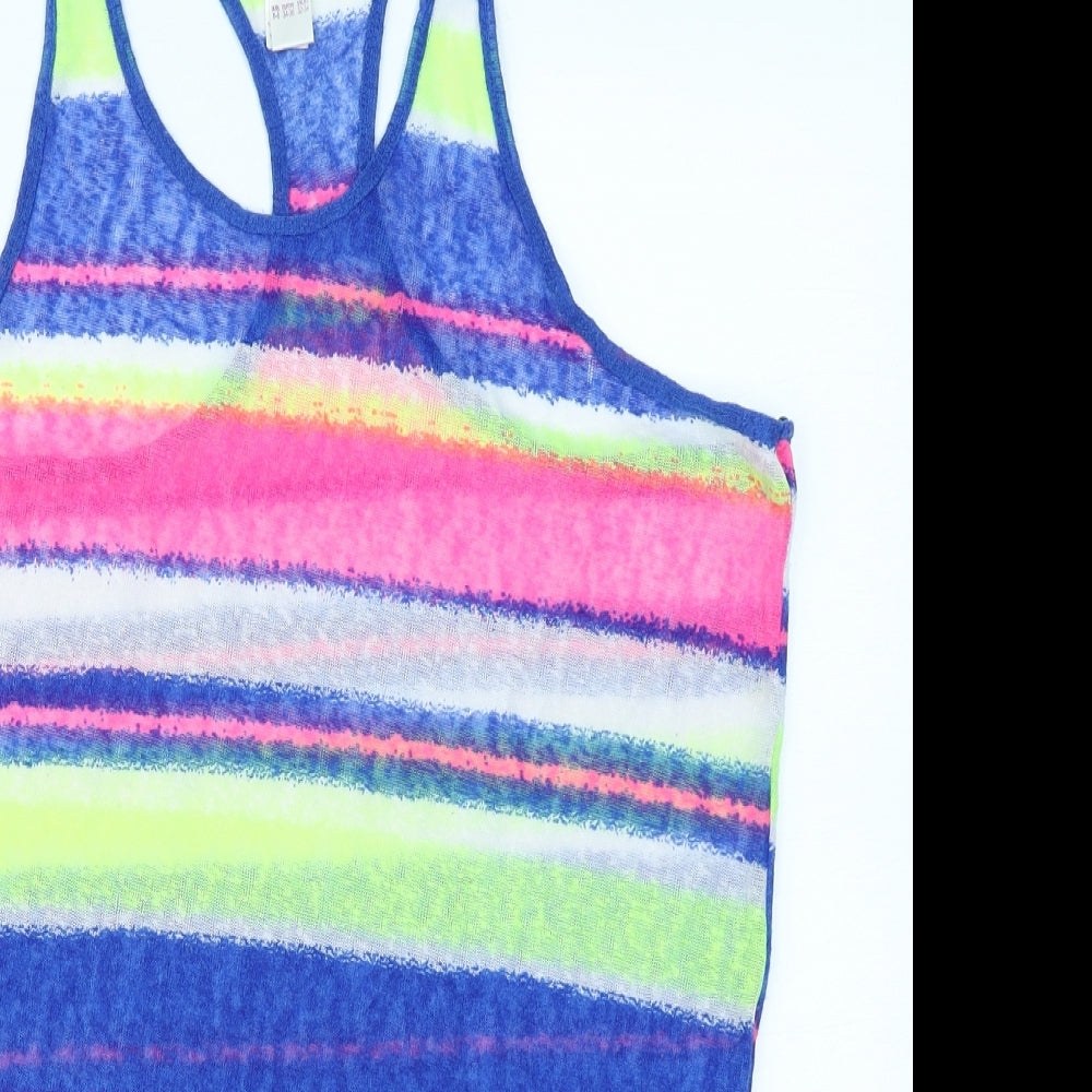 Ocean Club Womens Blue Striped  Basic Tank Size 6