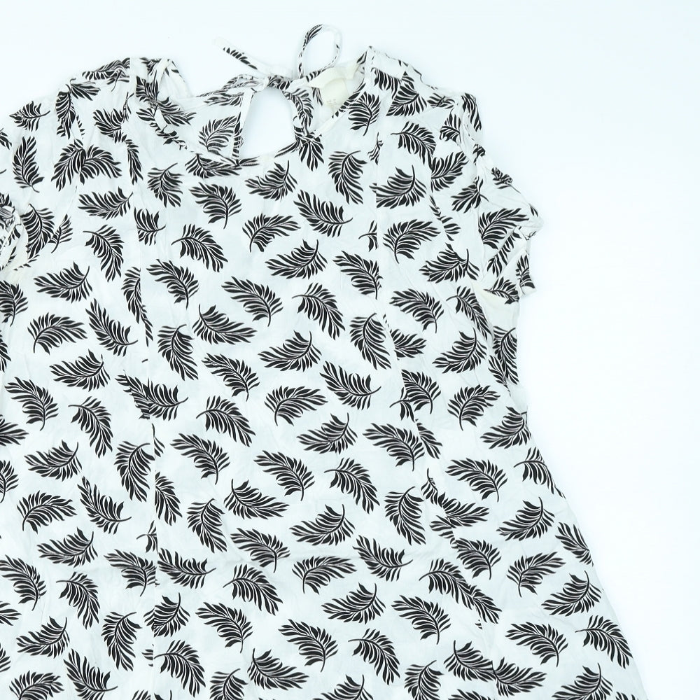 H&M Womens White Floral  A-Line  Size 8