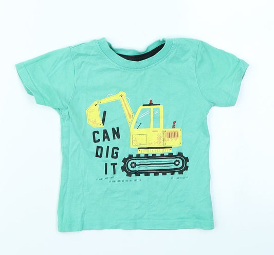 Primark Boys Green   Basic T-Shirt Size 9-12 Months