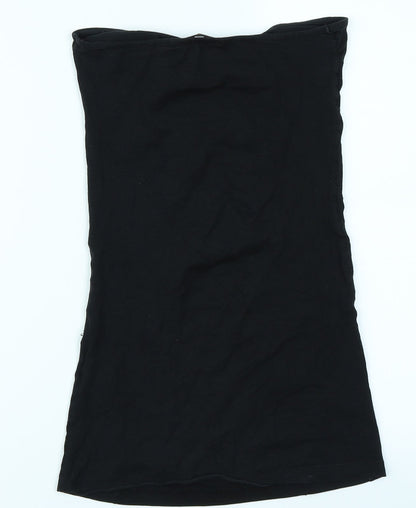 Back view of Miss Selfridge women’s black basic t-shirt, size UK 8