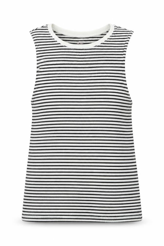H&M Girls Black Striped  Basic Tank Size 7-8 Years