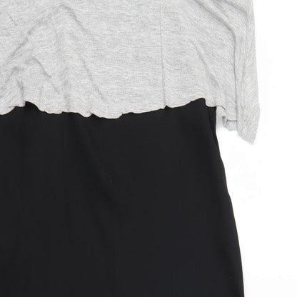 Close-up detail of Atmosphere women’s black maxi, size UK 12, - grey