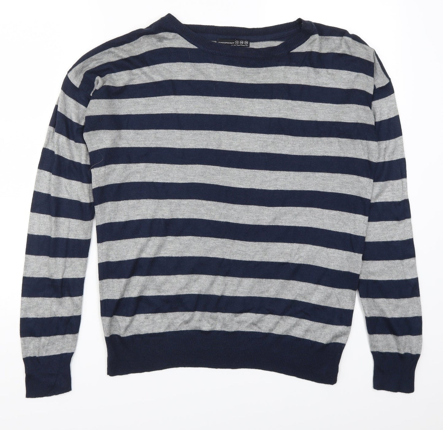 Atmosphere Womens Blue Striped  Pullover Jumper Size 12