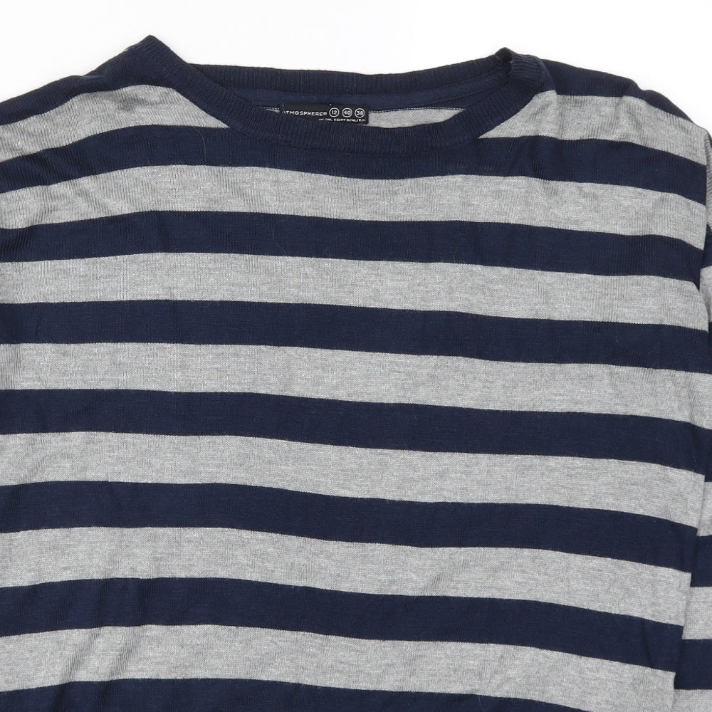 Atmosphere Womens Blue Striped  Pullover Jumper Size 12