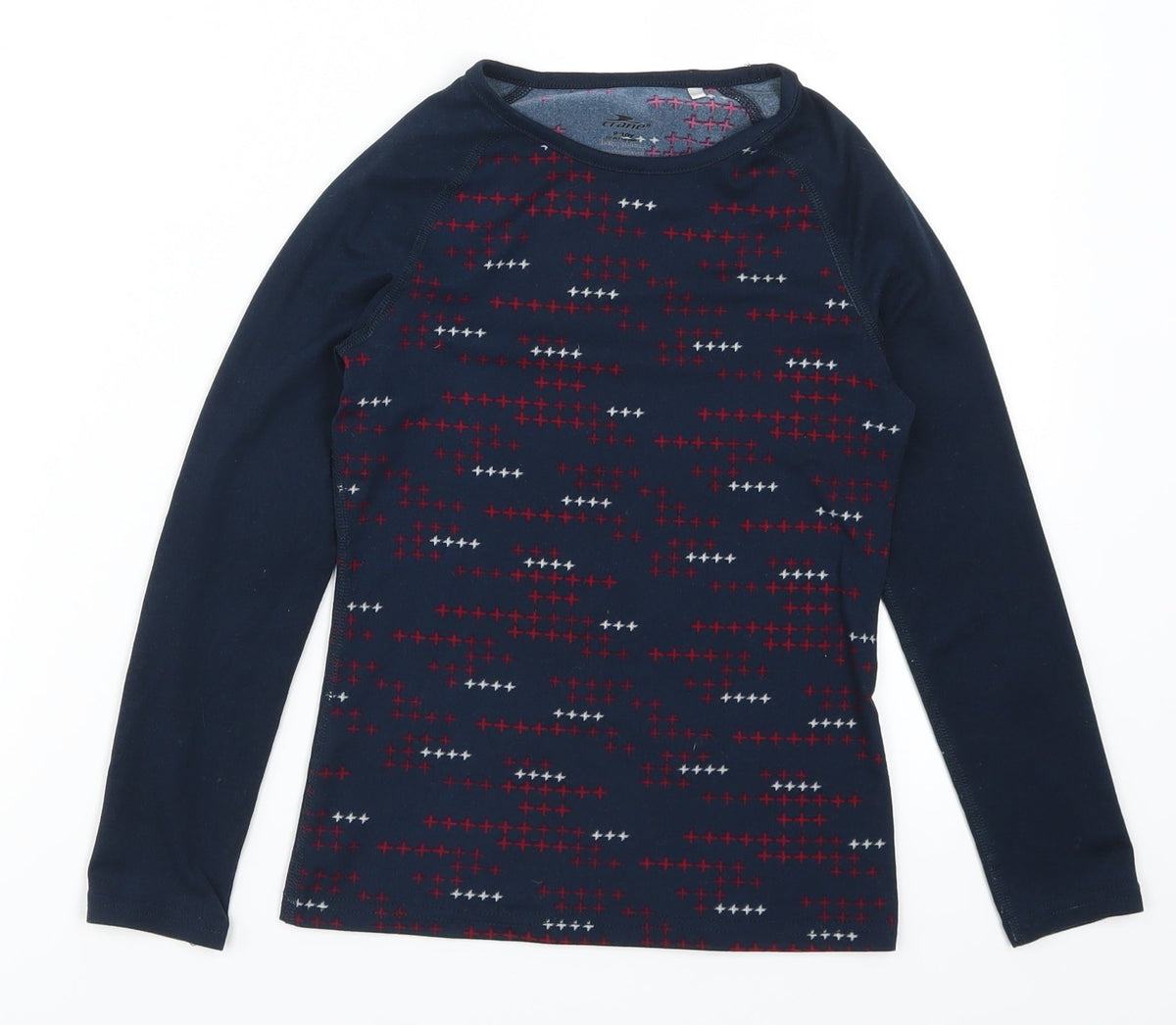Crae Girls Blue Geometric  Basic T-Shirt Size 9-10 Years