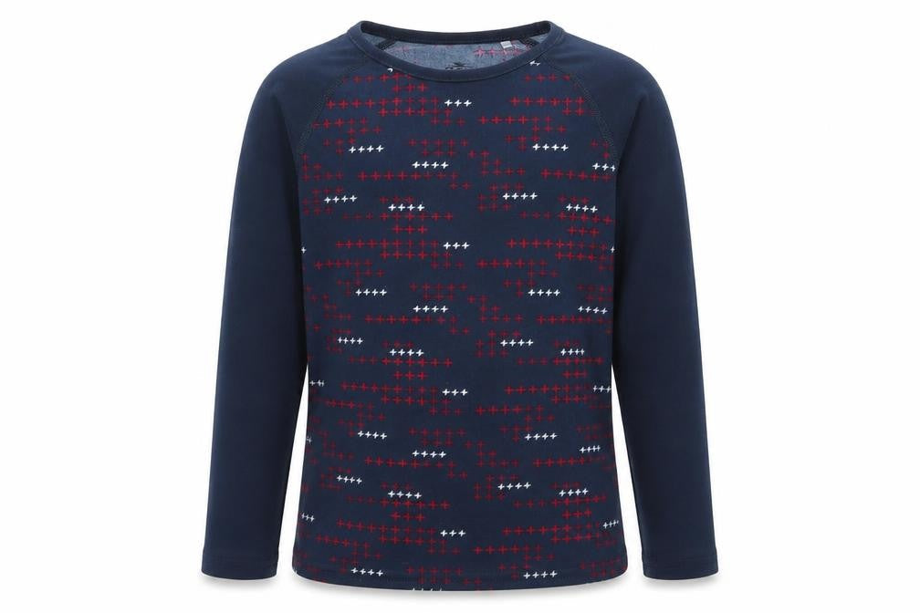 Crae Girls Blue Geometric  Basic T-Shirt Size 9-10 Years