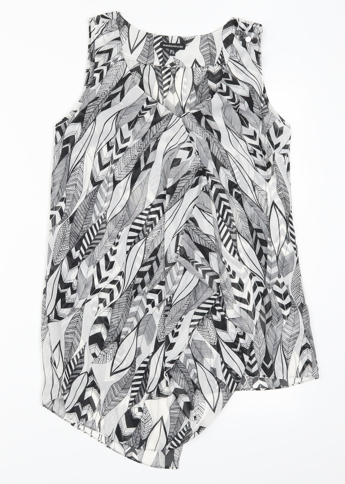 Warehouse Womens Grey Geometric  Basic Tank Size 6