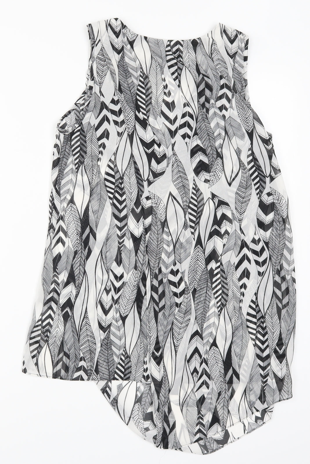Warehouse Womens Grey Geometric  Basic Tank Size 6