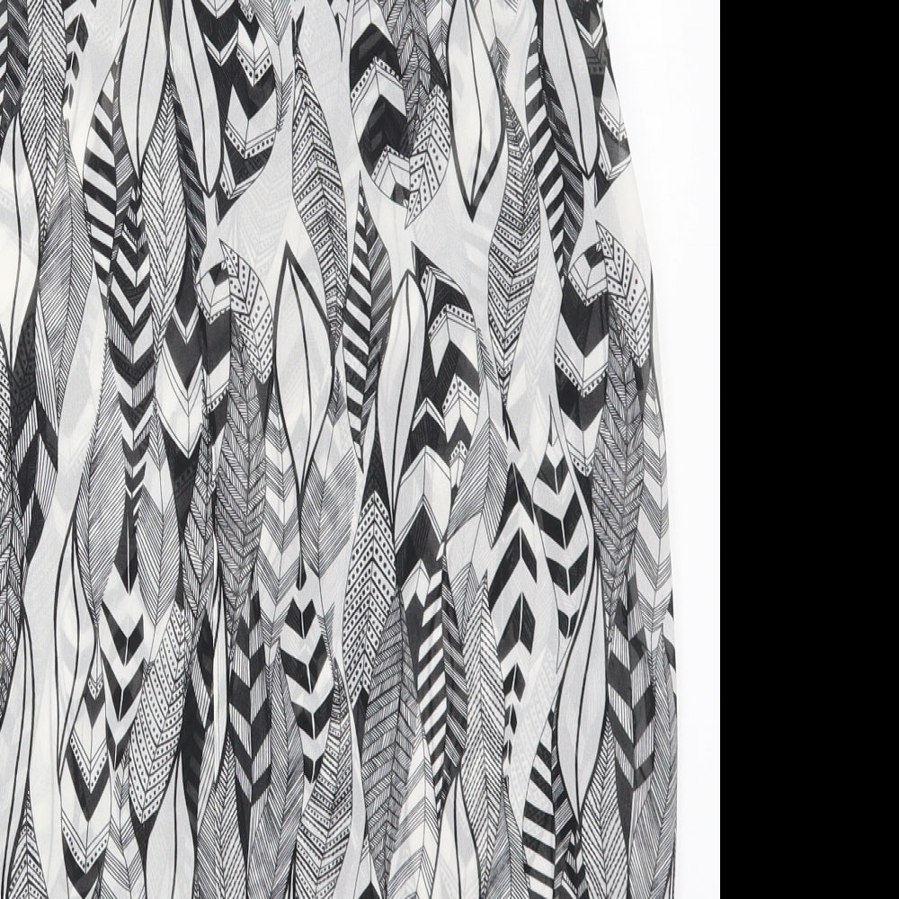 Warehouse Womens Grey Geometric  Basic Tank Size 6