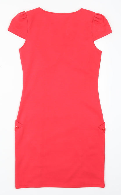 Back view of Izabel women’s pink pencil dress, size S
