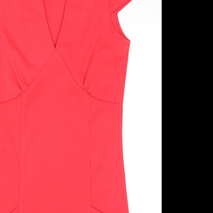 Close-up detail of Izabel women’s pink pencil dress, size S