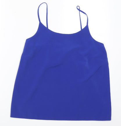 Additional front view of Papaya women’s blue basic tank, size UK 10