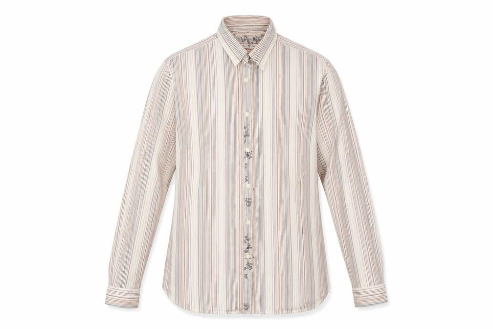 Debenhams Mens Beige Striped   Button-Up Size L