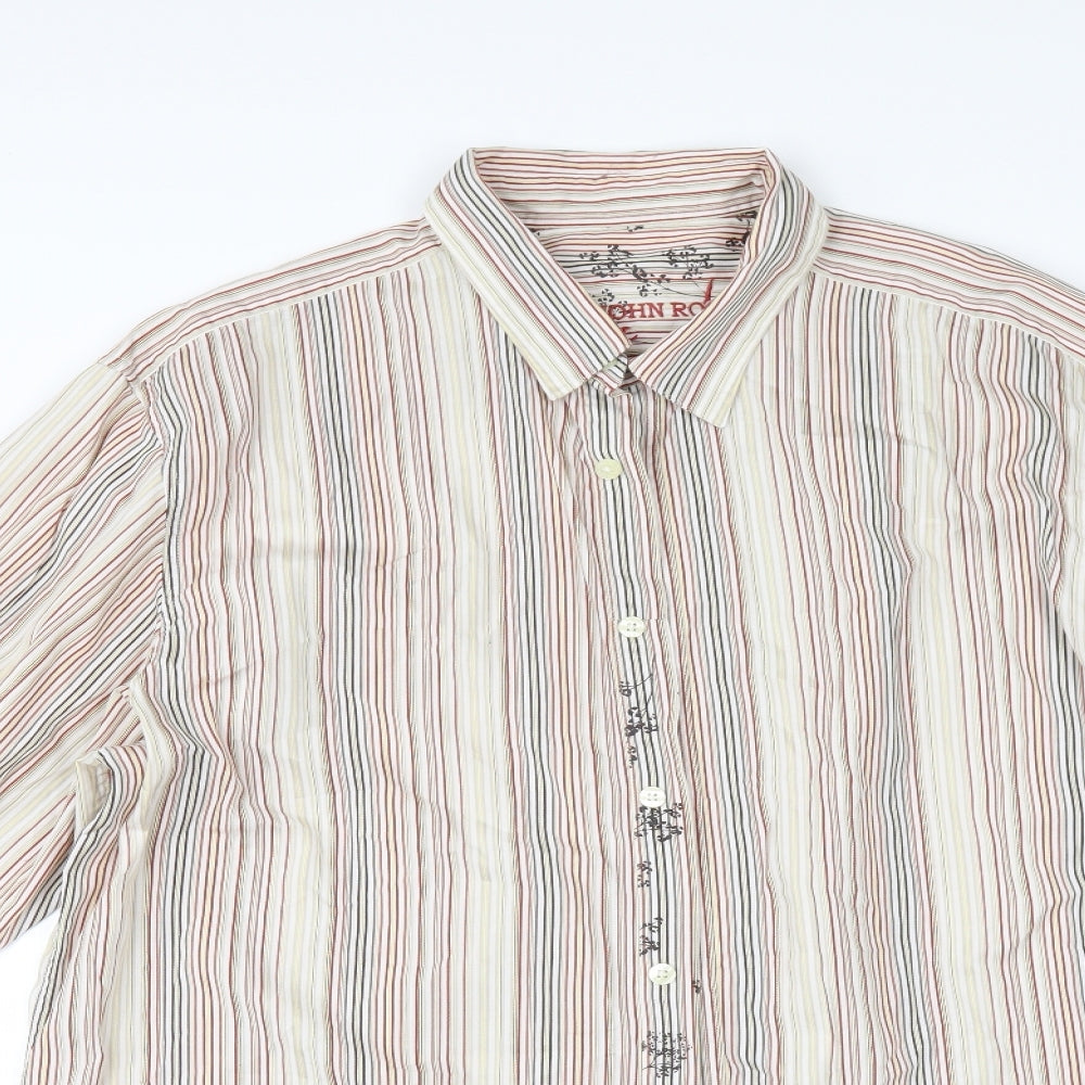 Debenhams Mens Beige Striped   Button-Up Size L