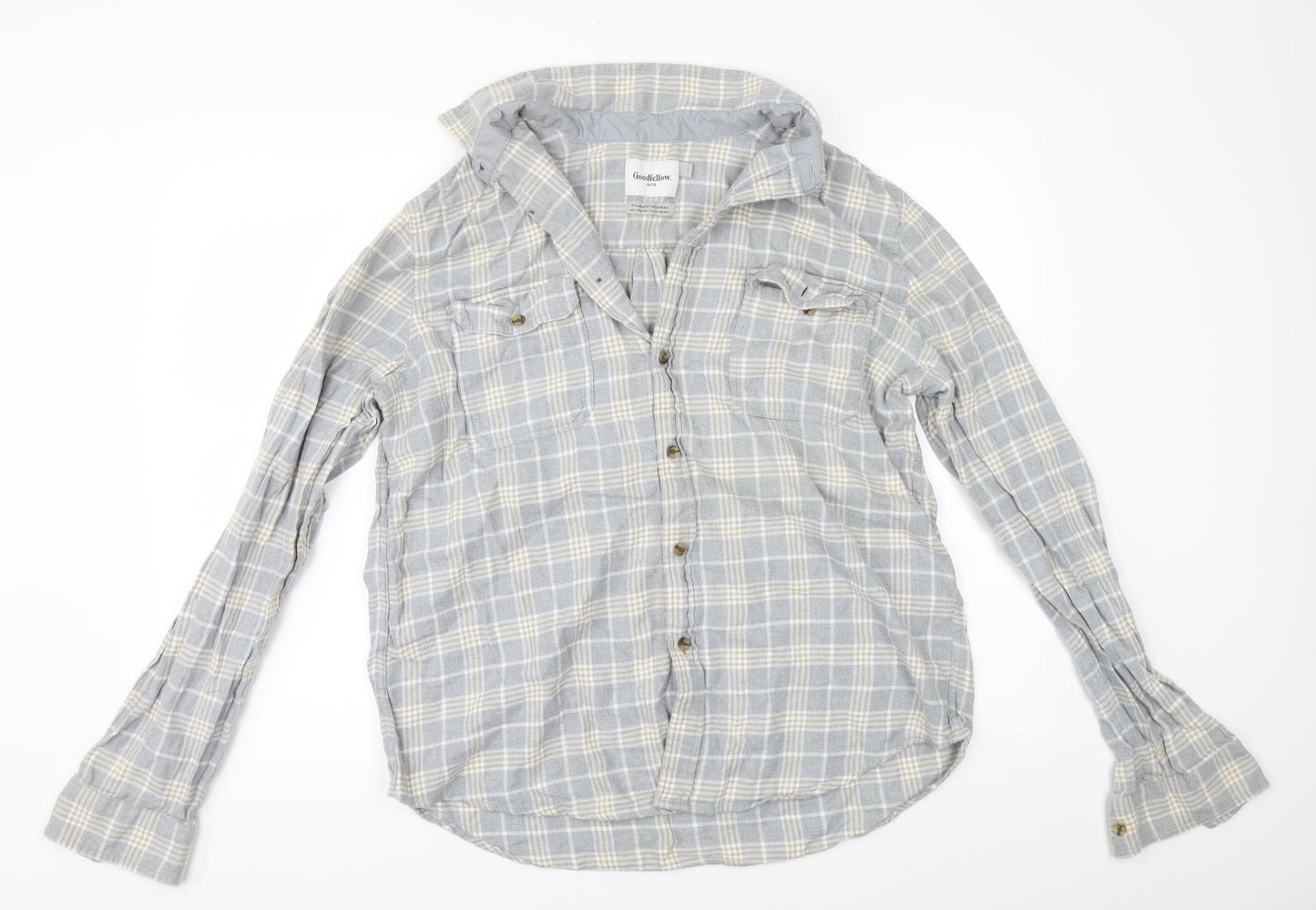 Goodfellows & co Mens Grey Check   Button-Up Size L