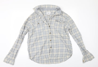 Additional front view of Goodfellows & co men’s grey check button-up, size L