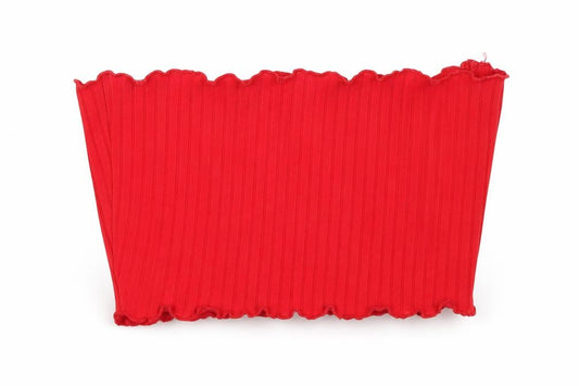 PRETTYLITTLETHING Womens Red   Cropped T-Shirt Size 6  - STRAPLESS