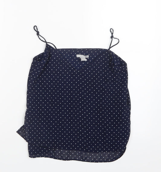 H&M Womens Blue Polka Dot Mesh Camisole T-Shirt Size 4