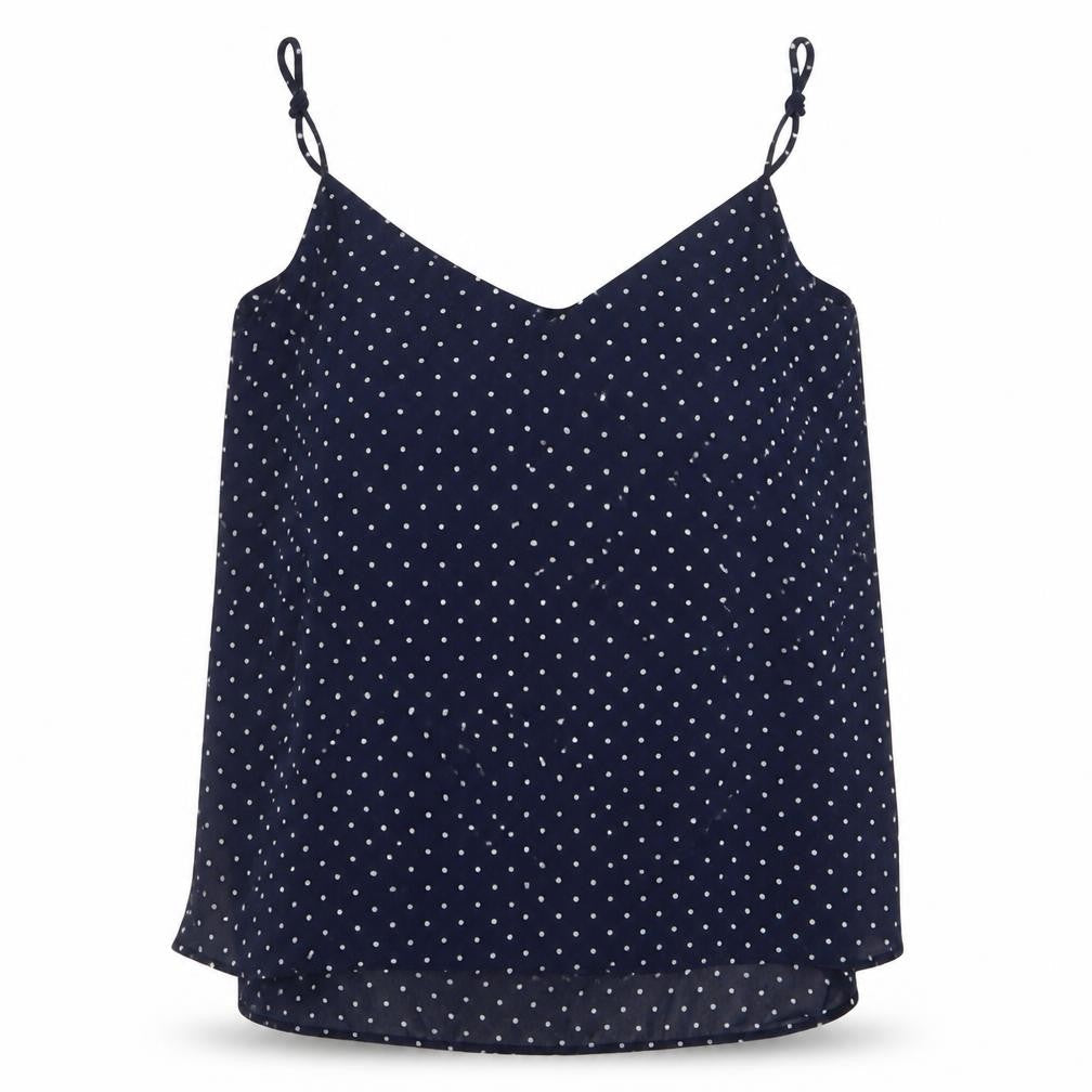H&M Womens Blue Polka Dot Mesh Camisole T-Shirt Size 4
