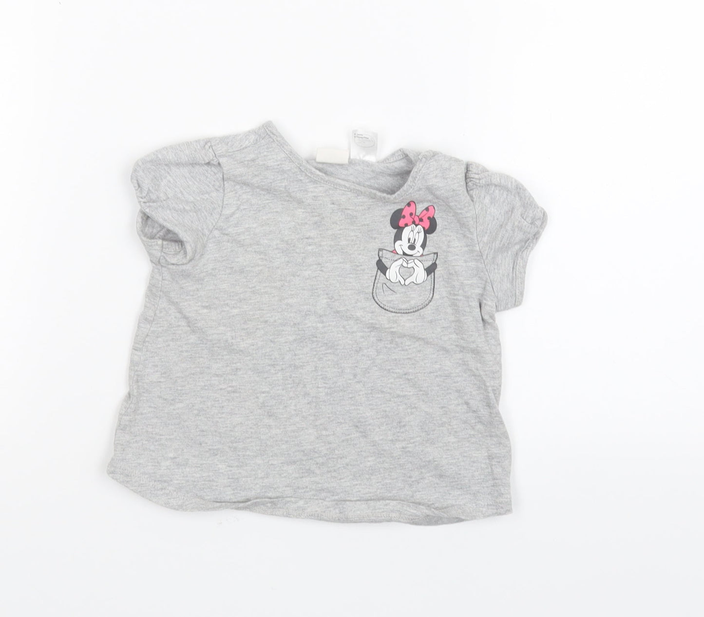 H&M  Grey   Basic T-Shirt Size 12 Months  - Minnie Mouse