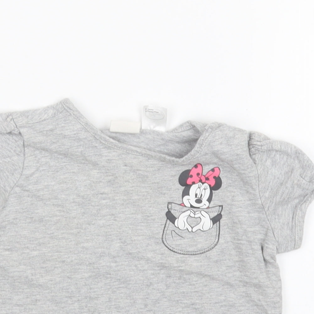 H&M  Grey   Basic T-Shirt Size 12 Months  - Minnie Mouse