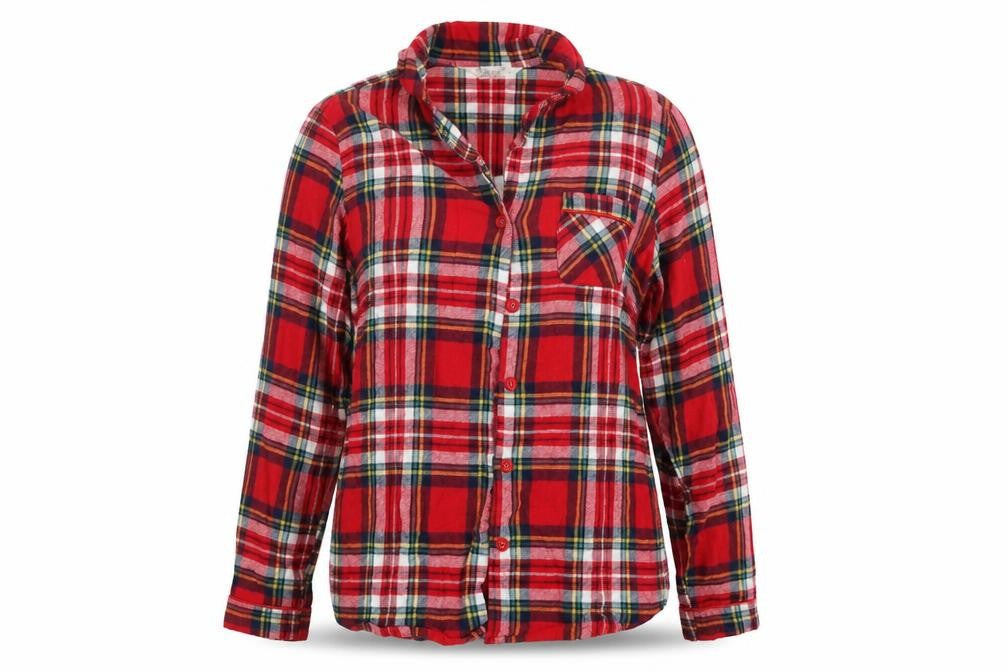 Love To Lounge Womens Red Check  Top Pyjama Top Size 12